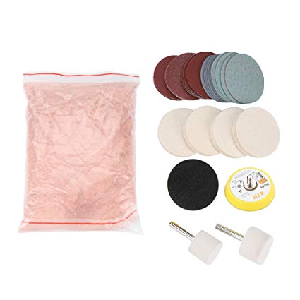 Glass Polishing Kit, Cerium Oxide Polishing Powder Felt Polishing Wheel Set for Windscreen and Glass