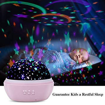 TekHome 2019 New Star Ocean Projector Night Light for Kids Bedroom, Baby Light Projector on Ceiling, Kid Toys for 3-12 Year Old Girls, New Mom Gifts, Rotating Night Light, 2 Films, 8 Colors, Pink.