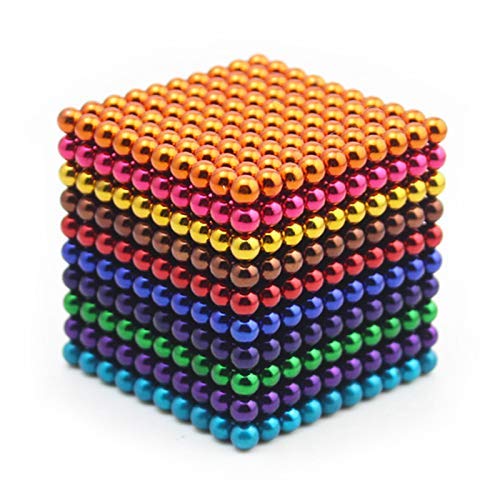 JTianYun 1000 Pieces 3mm Sculpture Building Blocks Toys for Intelligence Learning -Office Toy & Stress Relief for Adults (Rainbow)