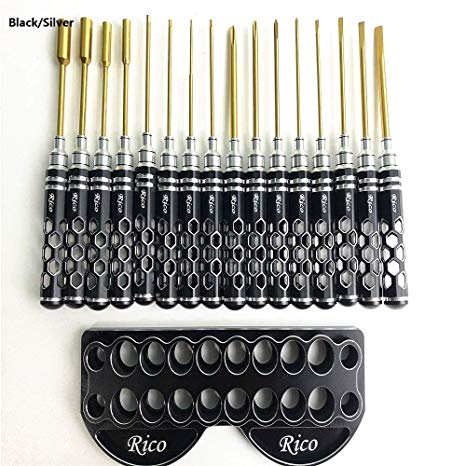 WELKINUAV 16 in1 Hex Screwdrivers set for RC Car helicopter FPV (Black/Silver)
