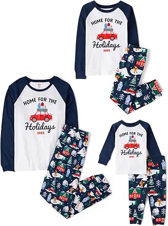 The Children’s Place Family Matching, Christmas and Holiday Pajama Sets, Cotton