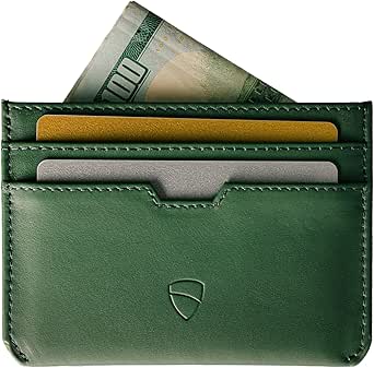 Vaultskin MOORGATE Slim Card Holder - Minimalist Leather Wallet, RFID Blocking Sleeve, Fits Front Pocket, for Men and Women