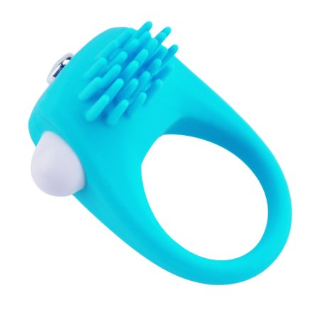 Vibrating Penis Ring, Tracy's Dog Vibrating Mini Silicone Rabbit Cock Ring Stimulator Sex Toy (Blue)