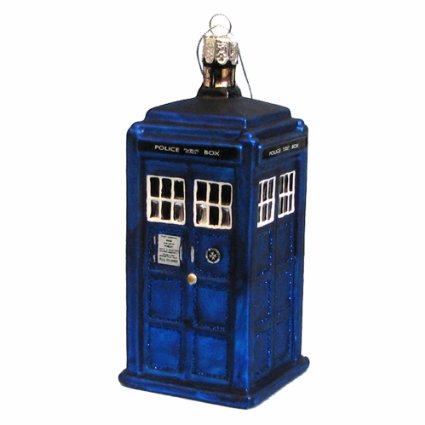 Kurt Adler Doctor Who Tardis Figural Ornament Glass