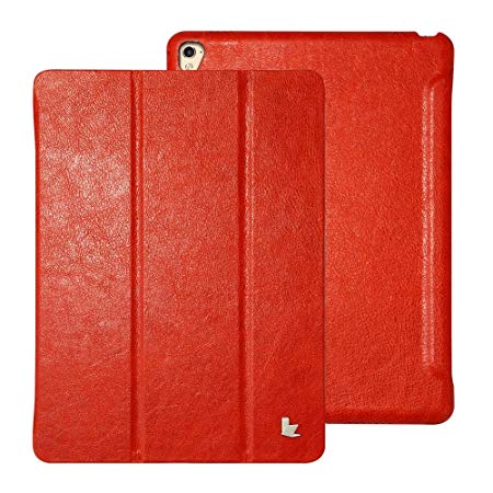 Jisoncase Handmade Vintage Genuine Leather Smart Case Cover for Apple iPad Pro 9.7-inch, Retail Package, iPad Pro 9.7 Case Antique Red JS-PRO-11A30