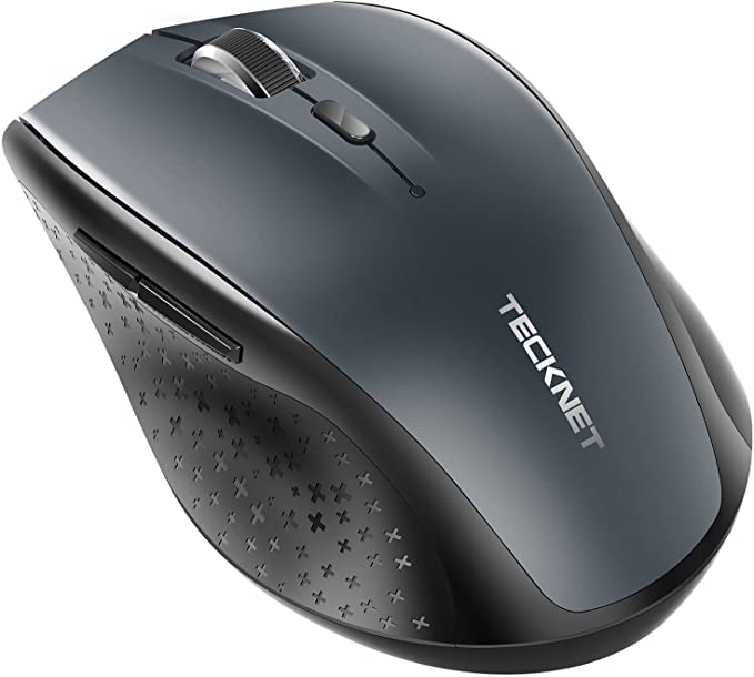 TECKNET Bluetooth Wireless Mouse,5 Adjustable DPI Levels,24-Month Battery Life,6 Buttons Compatible for ipad/Laptop/Surface Pro/MacBook pro /Chromebook-Grey