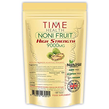 Noni Fruit Extract 9000mg Premium SUPER HIGH STRENGTH – Maximum Benefits - 120 Capsules - UK Manufactured