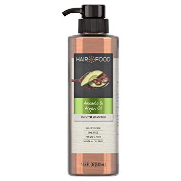 Hair Food Argan Oil Shampoo, Sulfate Free, Dye Free Smoothing Treatment, Avocado, 17.9 FL OZ