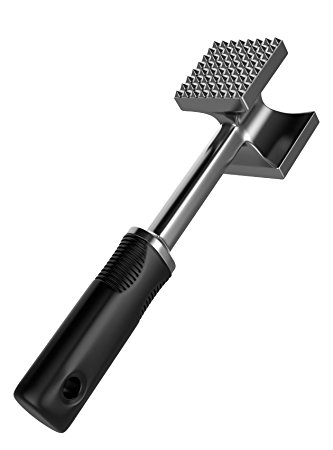 iCooker Meat Tenderizer Stainless Steel Hammer with Rubber Grip Handle