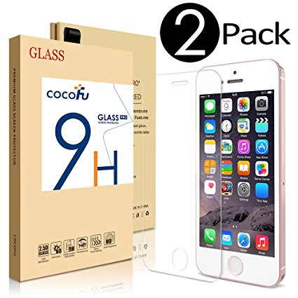 iPhone SE Screen Protector, COCOFU Tempered Glass Screen Protector with [Premium HD] [Anti-glare] [Ultra Thin] [9H Hardness] [Ultra-Clarity] [Touch Accurate ] for iPhone SE / 5 / 5S / 5C (2 Pack)