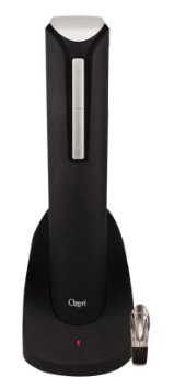 Ozeri Pro Electric Wine Opener with Wine Pourer, Stopper and Foil Cutter, in Black