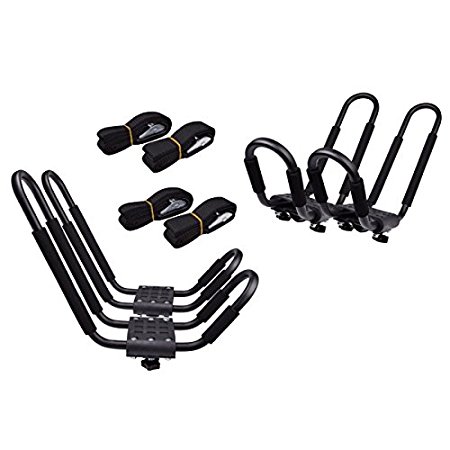 TMS 2 Pairs J-Bar Rack HD Kayak Canoe Boat Surf Ski Roof Top Mount Car SUV Crossbar