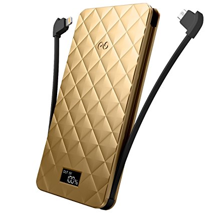 iWalk Extreme TRIO 10000 Ultra-Slim Backup Battery Power Bank with LCD Display (Gold)