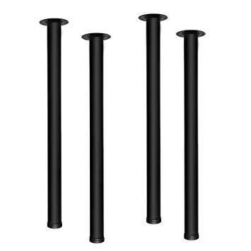 28-inch Adjustable Metal Table Legs, Suitable for Office Desks, Dining Tables & Chairs, Furniture, or 4-Piece Sets（Black）