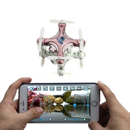 oneCase Cheerson CX-10W 4CH 2.4GHz iOS / Android APP Wifi Romote Control RC FPV Real Time Video Mini Quadcopter Helicopter Drone UFO with 0.3MP HD Camera, 6 Axis Gyro - Rose