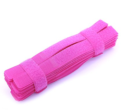 Pasow 50pcs Cable Ties Reusable Fastening Wire Organizer Cord Rope Holder 7 Inch (Hot Pink)