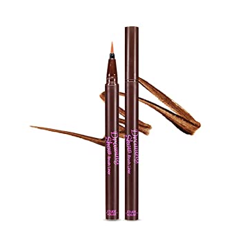 ETUDE HOUSE Drawing Show Brush Eyeliner #BR401 Brown | Clear-Cut Soft Brush Eyeliner for a Long-Lasting Eyes Makeup