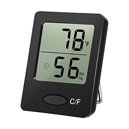 HoLife Mini Hygrometer Thermometer, Portable Wireless Humidity Monitor with Accurate Digital Temperature Gauge and Humidity Meter for Indoor Outdoor (Tabletop, Wall-mountable and Magnet-mountable)