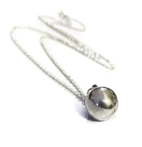 Silver-tone Secret Message Ball Locket Necklace 24 inches