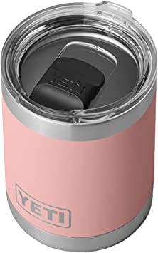 YETI Rambler 10 oz Lowball, Vacuum Insulated, Stainless Steel with MagSlider Lid, Sandstone Pink