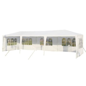 Tangkula 10'x30' Outdoor Party BBQ Tent Outdoor Canopy White