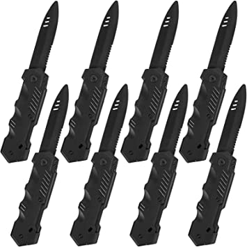 8 PCS Fake Retractable Knife - Halloween Prop Plastic Trick Disappear Blade Switchblade Dagger