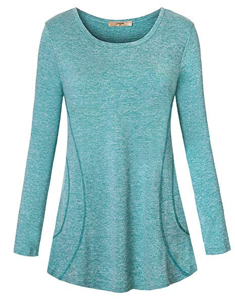 Luranee Womens Yoga Tops Workout Wear Crew Neck Casual Loose Gym Sport Shirts
