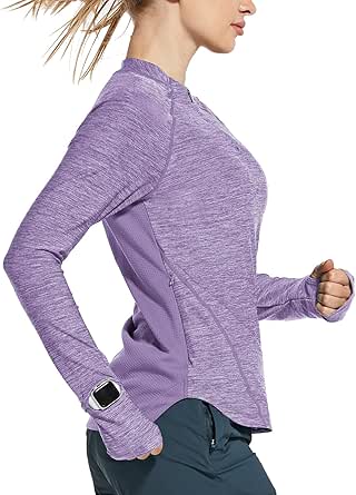 BALEAF Women's Long Sleeve Running Shirts Quick Dry Lightweight Pullover Workout Tops Athletic T-Shirts Moisture Wicking