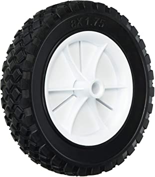 Shepherd Hardware 9613 8-Inch Semi-Pneumatic Rubber Replacement Tire, Plastic Wheel, 1-3/4-Inch Diamond Tread