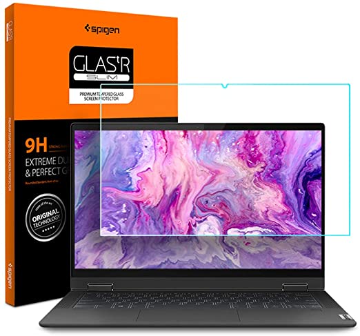 Spigen Tempered Glass Screen Protector Designed for Lenovo IdeaPad Flex 5 (14 inch / 14ARE05 / 81X20005US) [9H Hardness]