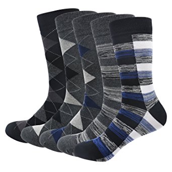 Men's Socks, Okiss Men's Cotton Dress Socks Colorful Patterned Winter Thick Socks, Office and Suit Socks / Ankle Socks