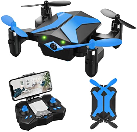 Drone for Kids - Attop Drones with Camera for Kids, AR Game Mode RC Mini Drone w/App Gravity/Voice Control/Trajectory Flight/Altitude Hold 360°Flip Kids Drone Foldable & Portable-Blue