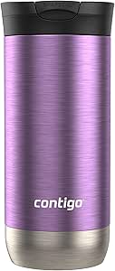 Contigo Huron 2.0 Stainless Steel Travel Mug with Leak-Proof SnapSeal Lid, Vacuum-Insulated Tumbler for Coffee and Tea, Pansy, 16 oz (473 mL)