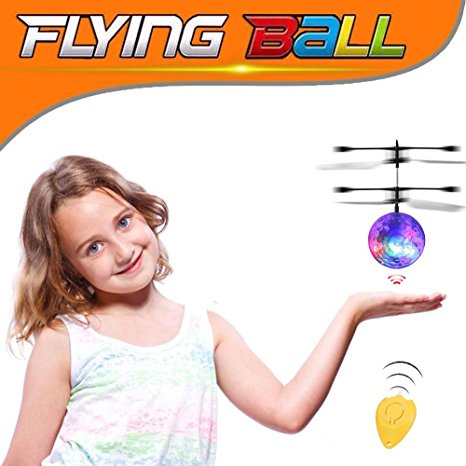 RC Flying Ball , RC Infrared Induction Helicopter Colorful Ball Built-in Shinning With Remote Control for Kids, Teenager (Crystal ball)