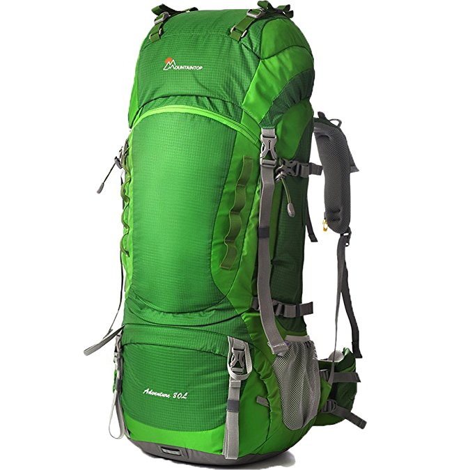 Mountaintop 75L-80L Internal Frame Backpack Hiking Backpack with Rain Cover