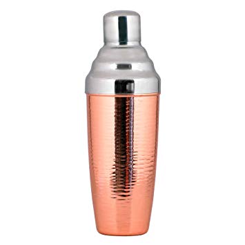Kosma Stainless Steel Cocktail Shaker | Party Cocktail Shaker | Jumbo Mocktail Shaker | Drink Shaker - 1750ml Hammered and Copper Plated Finish