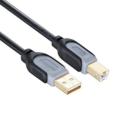 Printer Cable, Antkeet 30 ft USB 2.0 High Speed Gold-Plated Connectors Printer Scanner Cable Cord A Male to B Male for HP, Canon, Lexmark, Epson, Dell, Xerox, Samsung etc (30ft)