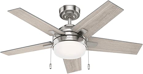 Hunter Fan Company 51839 Bartlett Ceiling Fan, 44, Brushed Nickel