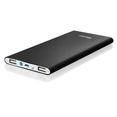 10000mAh Portable Charger,Mopower Ultra Slim Power Bank Aluminum Metal External Backup Battery Pack for iPhone 6 4 5S 4S, iPad ,Galaxy S6 Note 3, iPod,HTC,Sony,LG, Mobile Digital Devices (Black)