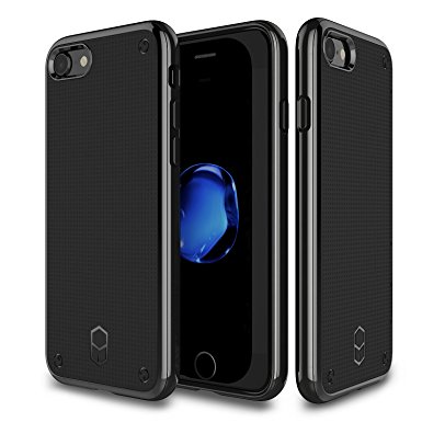 Patchworks Flexguard Case Black for iPhone 7 - Military Grade Protective Case Extreme Corner Protection with Poron XRD