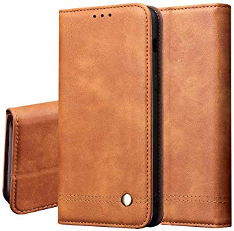 Moto Z3 Play Case,RUIHUI Luxury Leather Wallet Folding Flip Slim Protective Case Shell Cover with Card Slots,Kickstand Feature and Magnetic Closure for Motorola Moto Z Play 3nd Gen 2018 (Khaki)
