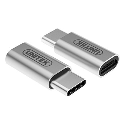 [Type C Adapter - 2 Pack] UNITEK USB-C to Micro USB Adapter Type C Male to USB Micro B Female, Charge and Data Sync Converter Cable Connector for MacBook, Nexus 5X, 6P, OnePlus 2, Lumia 950 XL (Gary)