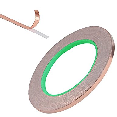 ANZESER Copper Foil Tape with Conductive Adhesive 1/4inch X 55yards - Stained Glass, Soldering, Electrical Repairs, Grounding, EMI Shielding