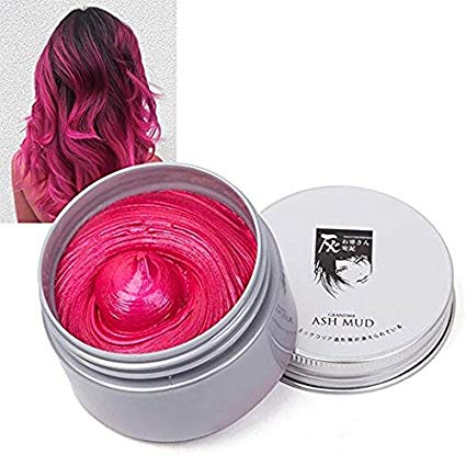Temporary Hair Wax Hair Color Wax Instant Hairstyle Mud Cream 4.23OZ Natural Hair Coloring Wax Material Disposable Hair Styling for Cosplay, Party, Masquerade, Halloween.(Red)