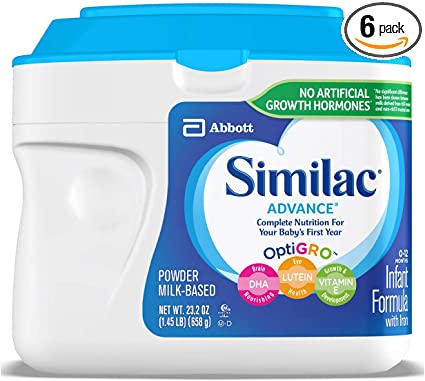 Similac Advance Infant Formula with Iron, Powder, 1.45 lb (Pack of 6)