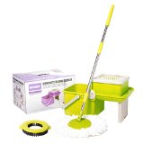 Mopnado Deluxe Compact Folding Spin Mop - Microfiber Mop with Bucket for Hardwood Floor and Dust - Foldable Lime
