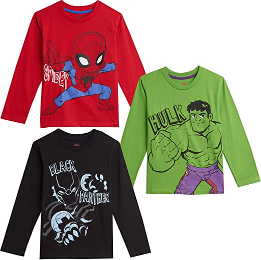 Marvel Avengers 3 Pack Long Sleeve Graphic T-Shirt Green