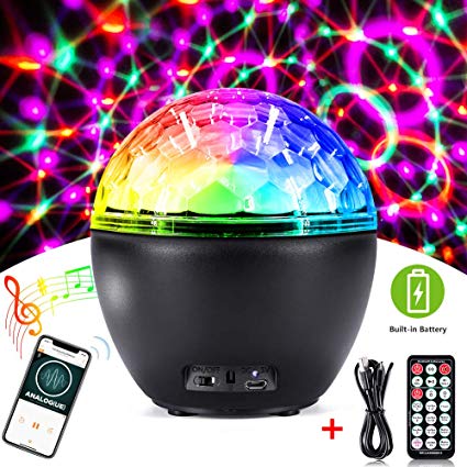 Bluetooth Disco Light,CrazyFire Party Light with Remote Control,16 Light Modes Strobe Lights for Parties,Holidays,Weeding and Kids’ Room(Built in Battery)
