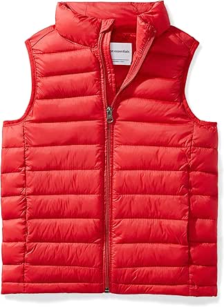 Amazon Essentials Boys' Lightweight Water-Resistant Packable Puffer Vest