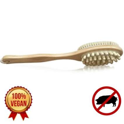 Best Body Brush for Dry Brushing, Cellulite and Skin. 100% Natural, Cruelty-Free Vegan Cactus Sisal Bristles. Spa Quality Detox Brushing.